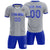 Custom Gray White-Royal Blue Design Uniform Soccer Sets Jersey