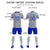 Custom Gray White-Royal Blue Design Uniform Soccer Sets Jersey