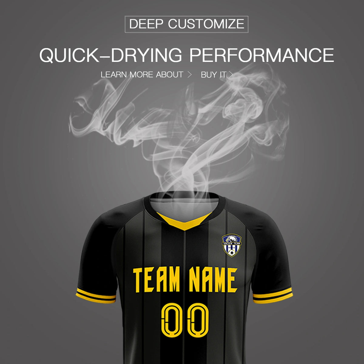 Custom Black Gold 01-Black Design Uniform Soccer Sets Jersey