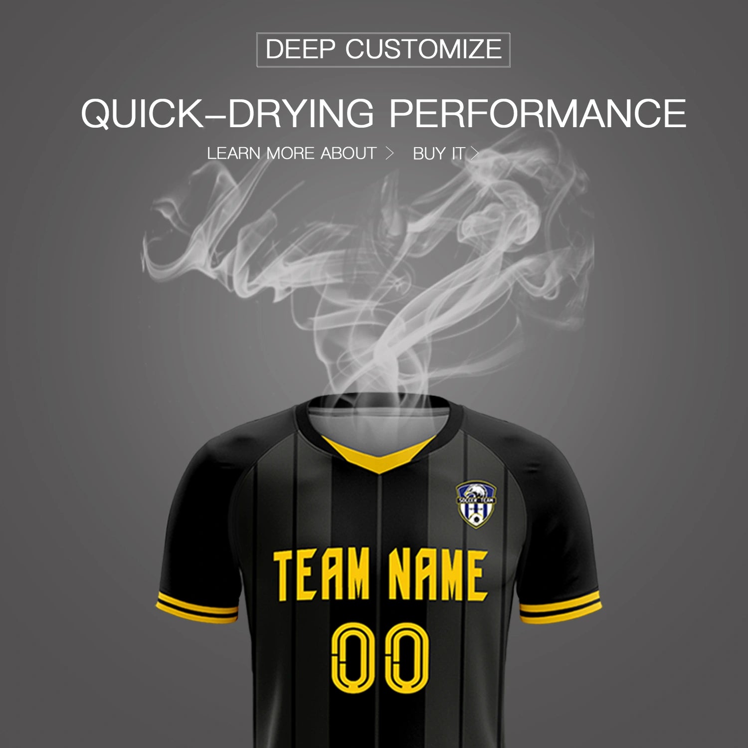 Custom Black Gold 01-Black Design Uniform Soccer Sets Jersey