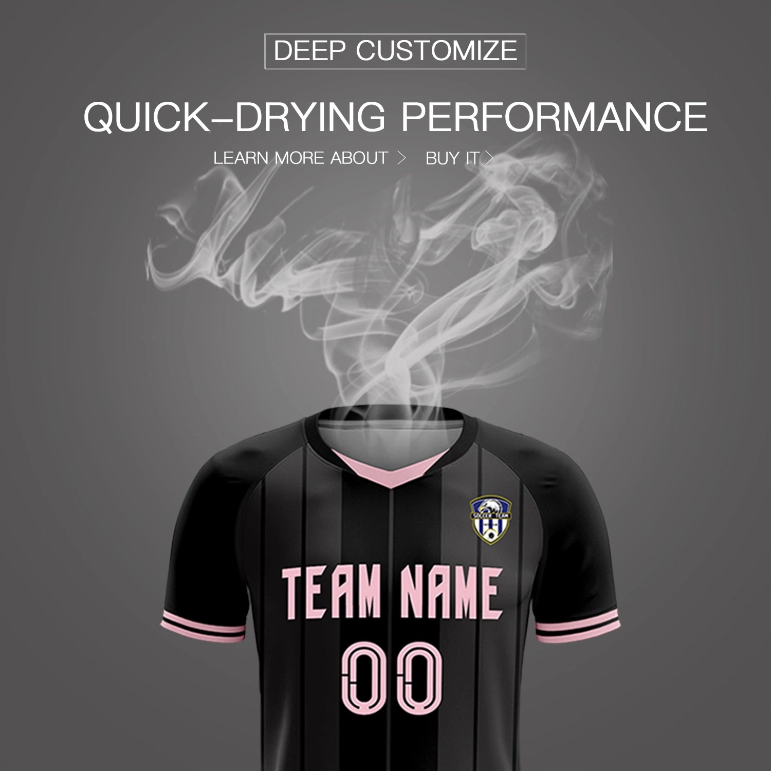 Custom Black Light Pink-Black Design Uniform Soccer Sets Jersey