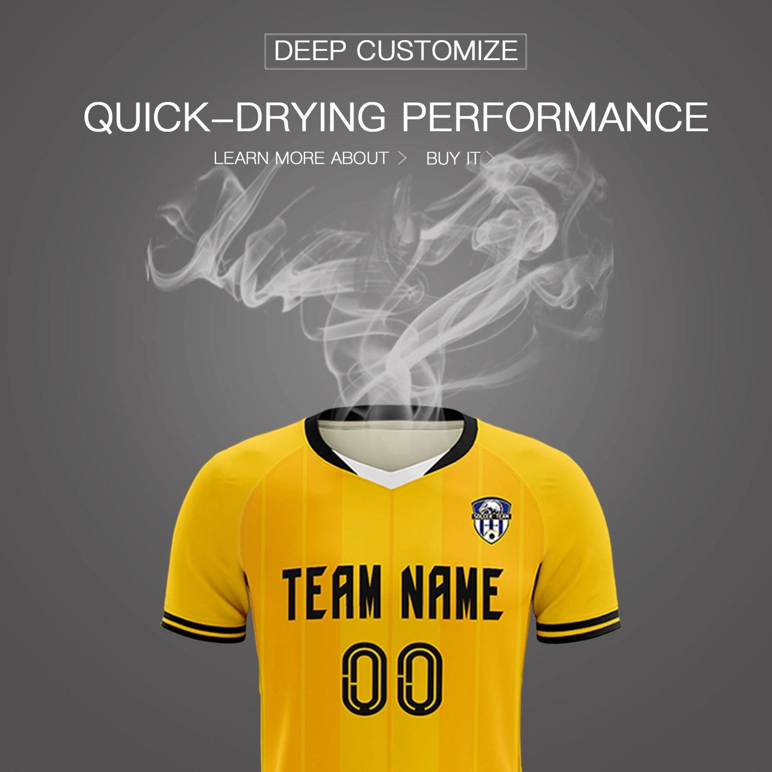 Custom Gold 01 White-Black Design Uniform Soccer Sets Jersey