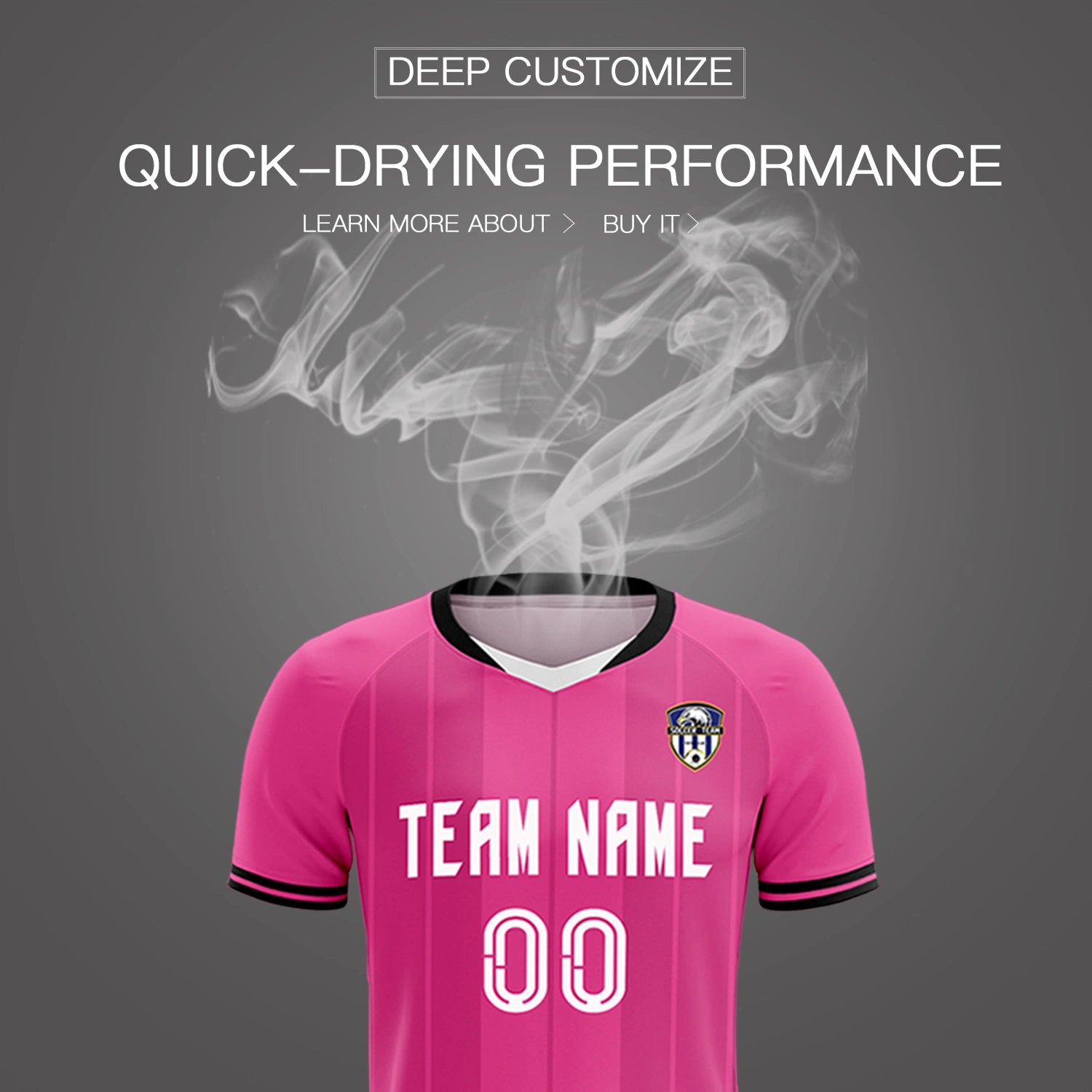 Custom Pink White-Black Design Uniform Soccer Sets Jersey