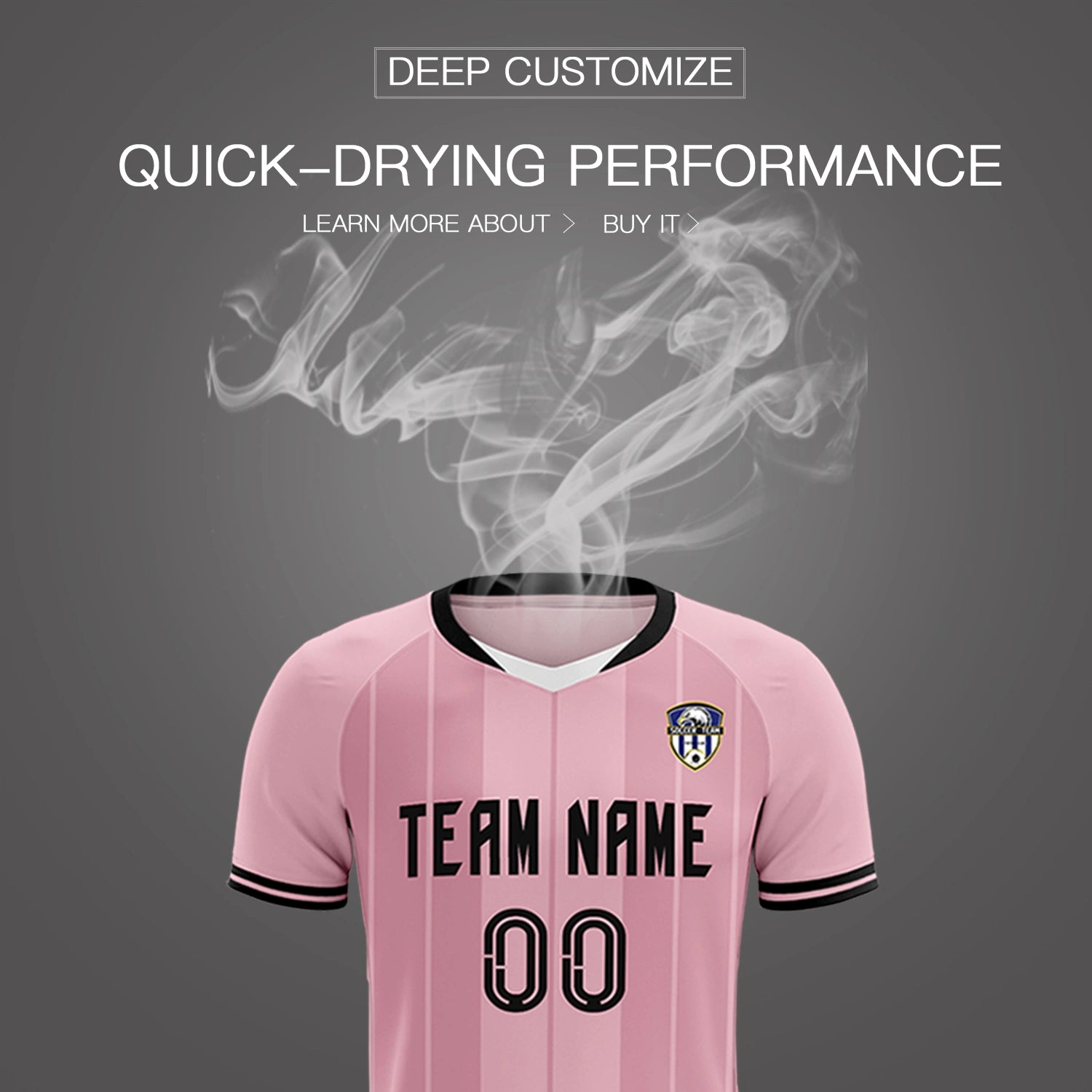 Custom Light Pink White-Black Design Uniform Soccer Sets Jersey
