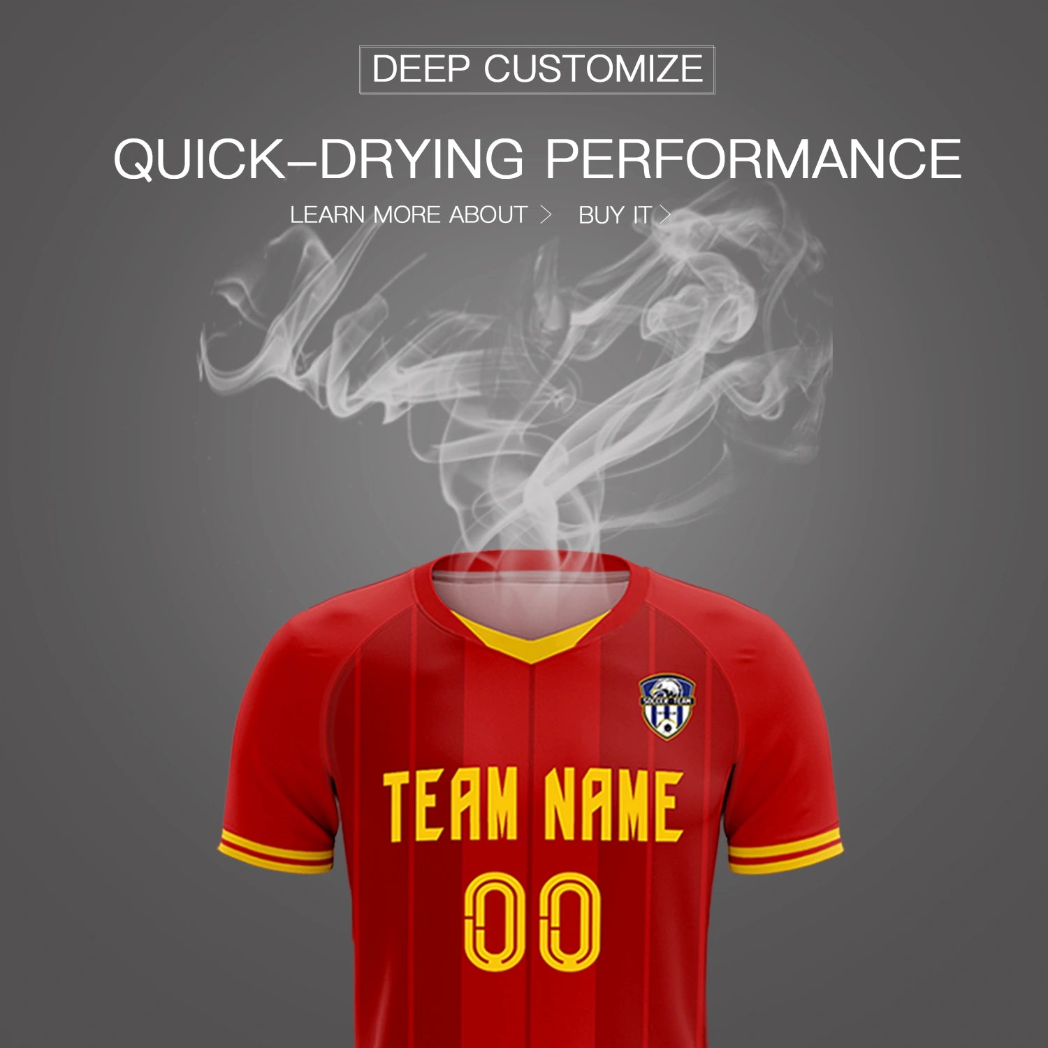 Custom Red Gold 01-Black Design Uniform Soccer Sets Jersey