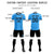 Custom Powder Blue Black-Black Design Uniform Soccer Sets Jersey