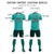 Custom Aqua White-Midnight Green Design Uniform Soccer Sets Jersey