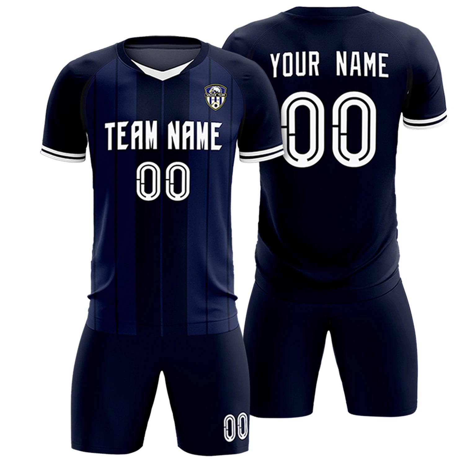 Custom Navy White-Navy Design Uniform Soccer Sets Jersey