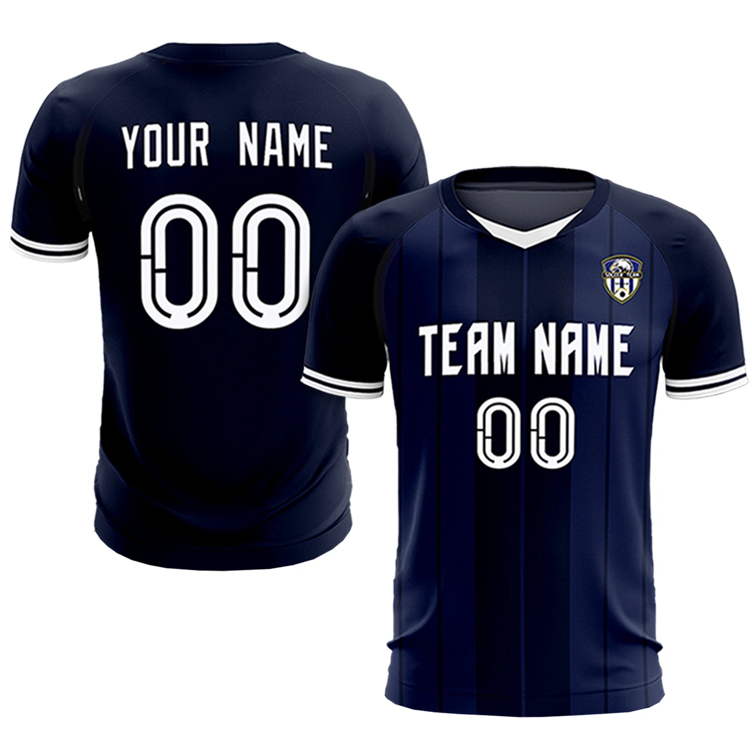 Custom Navy White-Navy Design Uniform Soccer Sets Jersey