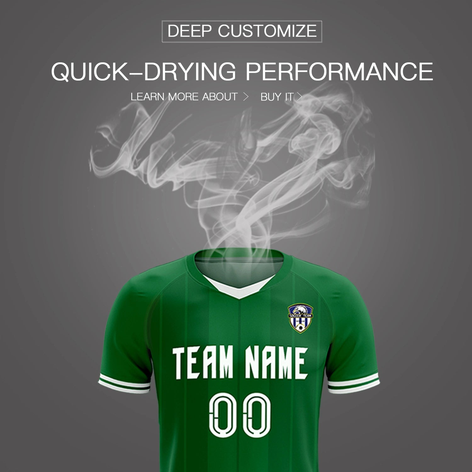 Custom Kelly Green White-Black Design Uniform Soccer Sets Jersey