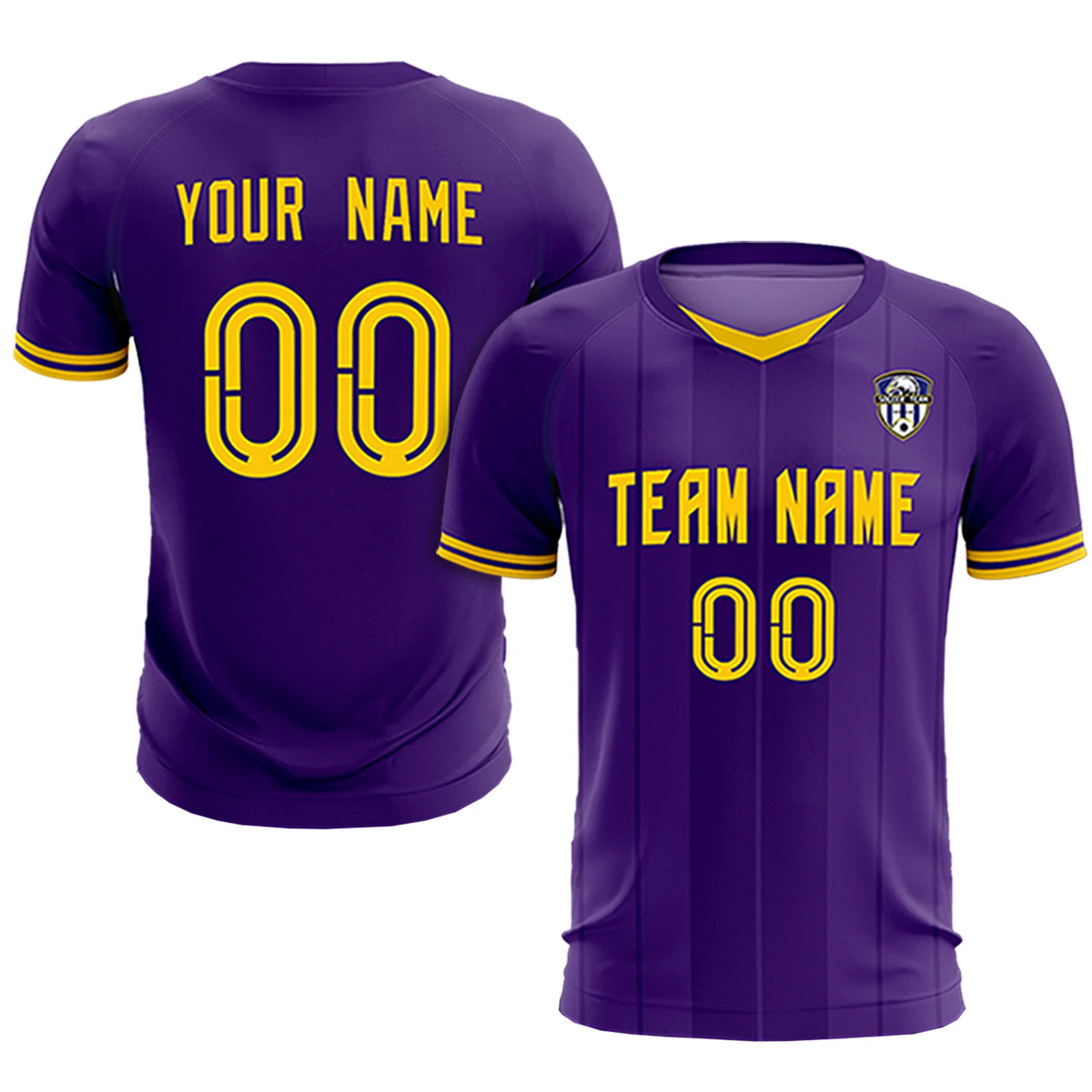 Custom Purple Gold 01-Black Design Uniform Soccer Sets Jersey