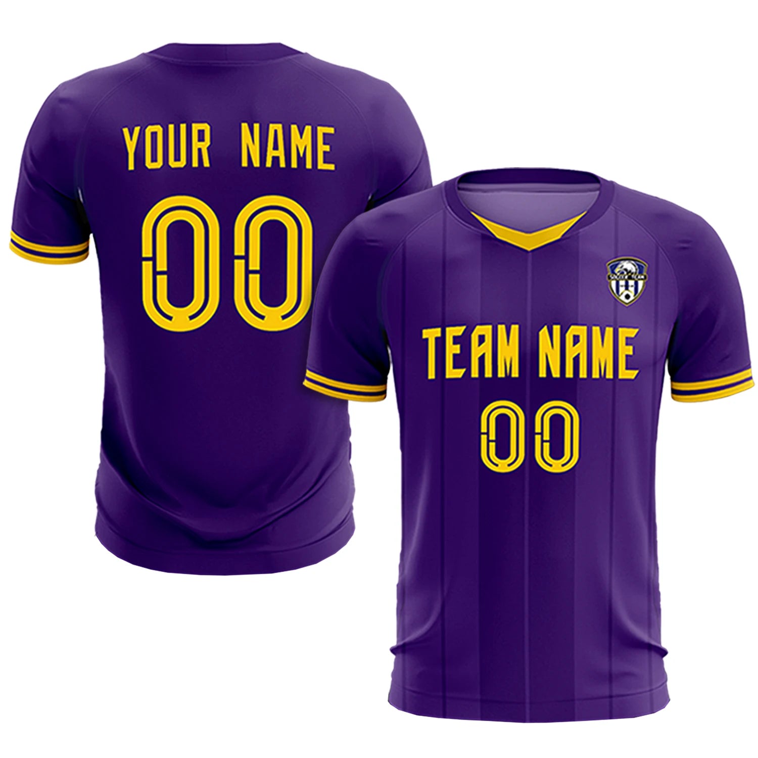 Custom Purple Gold 01-Black Design Uniform Soccer Sets Jersey
