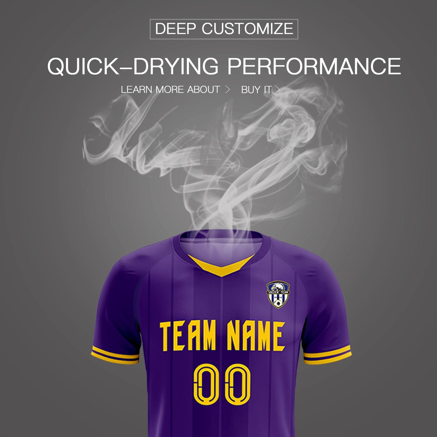 Custom Purple Gold 01-Black Design Uniform Soccer Sets Jersey