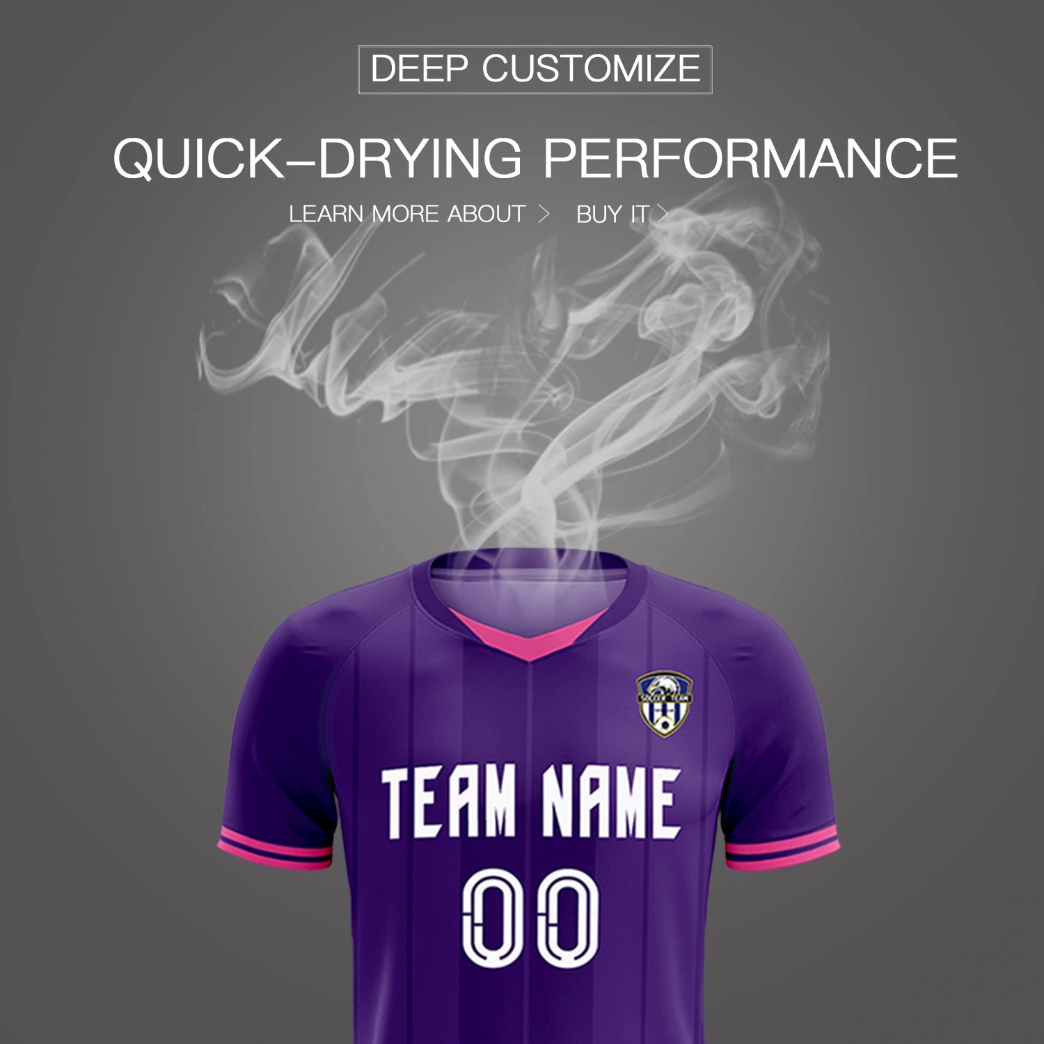 Custom Purple Pink-Black Design Uniform Soccer Sets Jersey