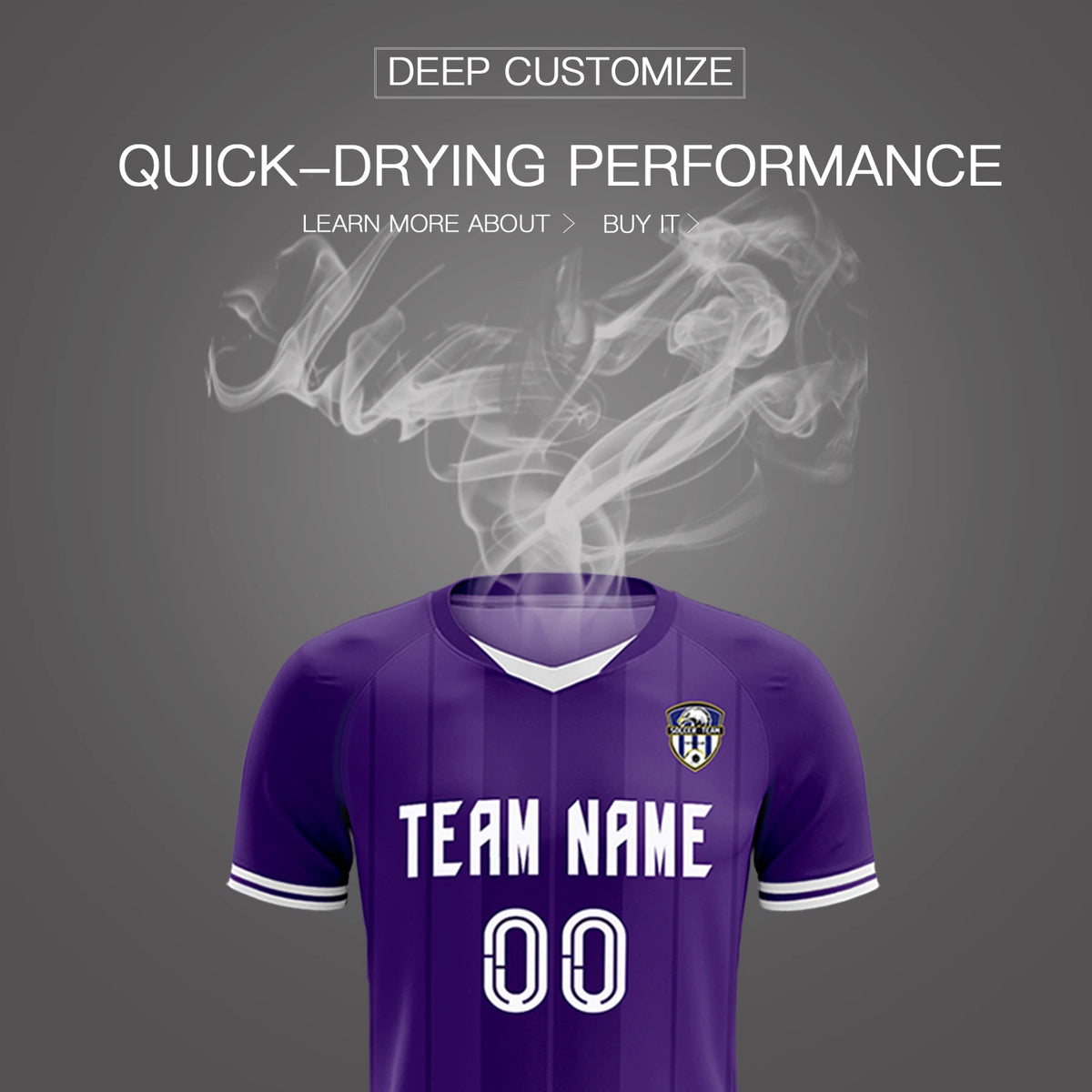 Custom Purple White-Black Design Uniform Soccer Sets Jersey