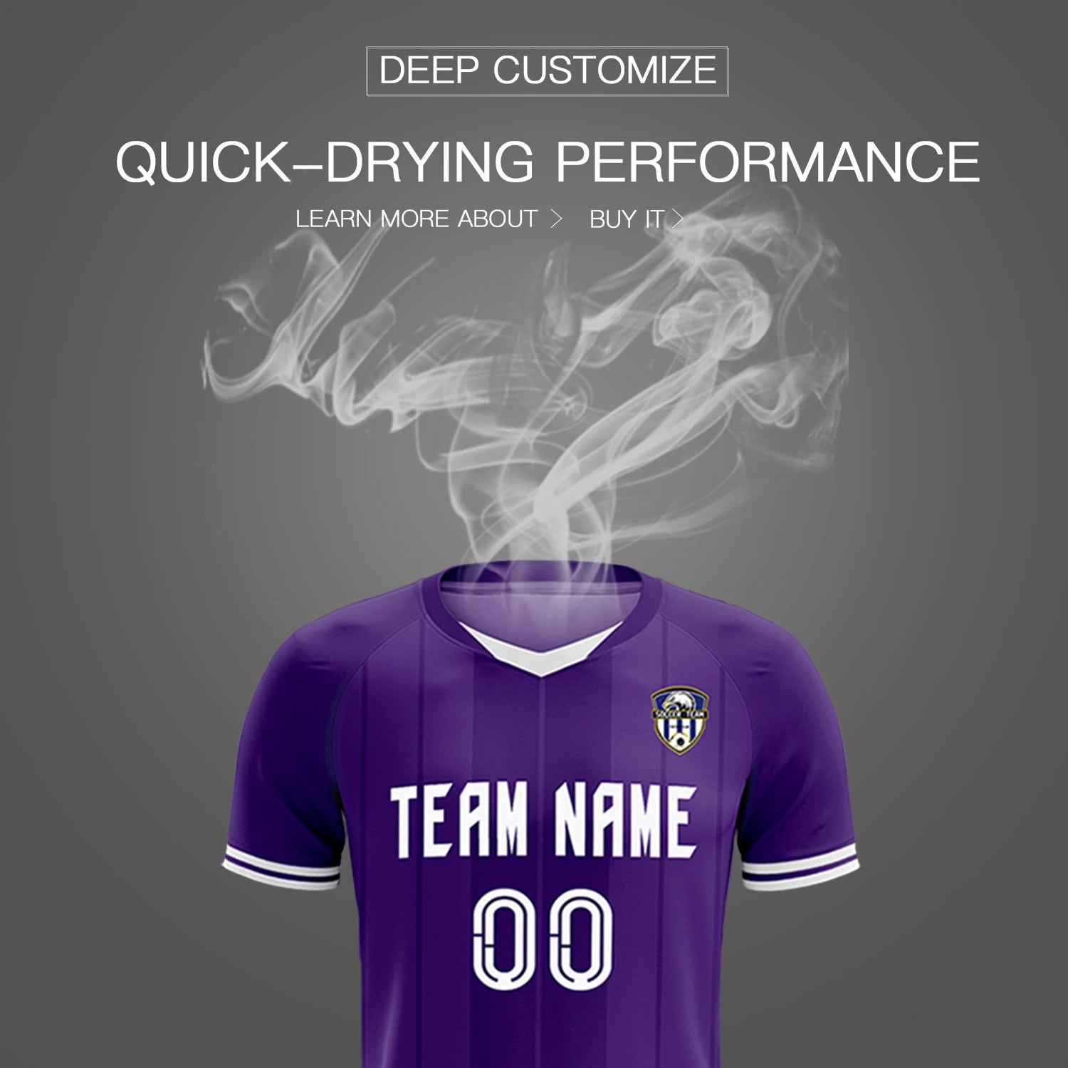 Custom Purple White-Black Design Uniform Soccer Sets Jersey