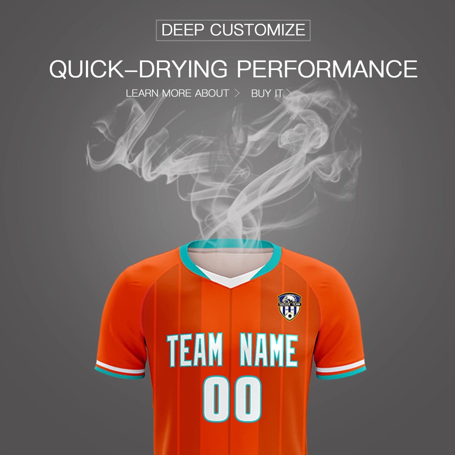 Custom Orange Aqua-Black Design Uniform Soccer Sets Jersey