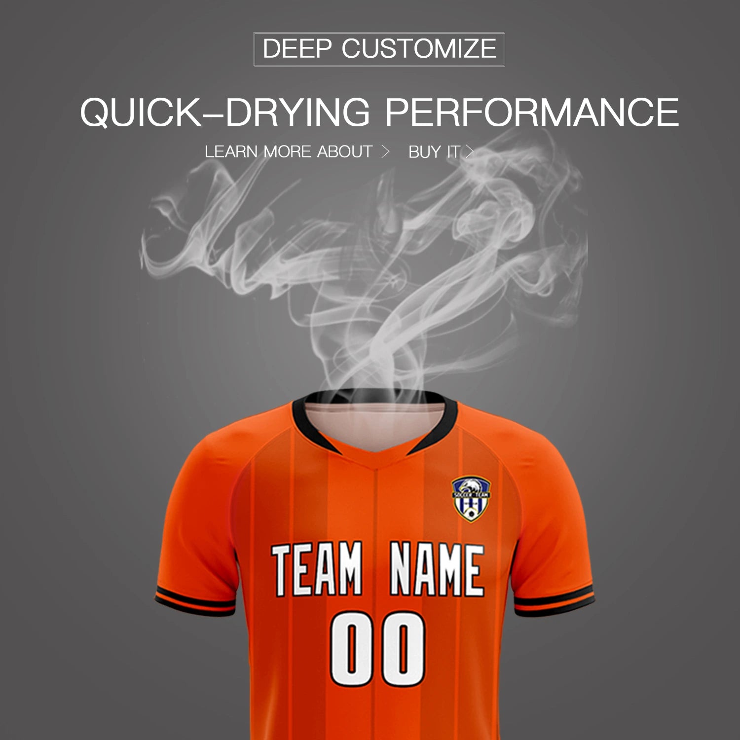 Custom Orange Black-Black Design Uniform Soccer Sets Jersey