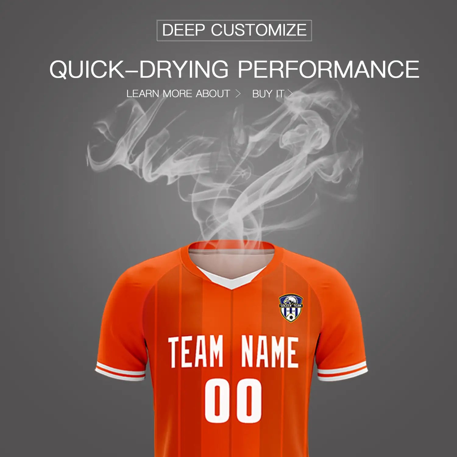 Custom Orange White-Black Design Uniform Soccer Sets Jersey