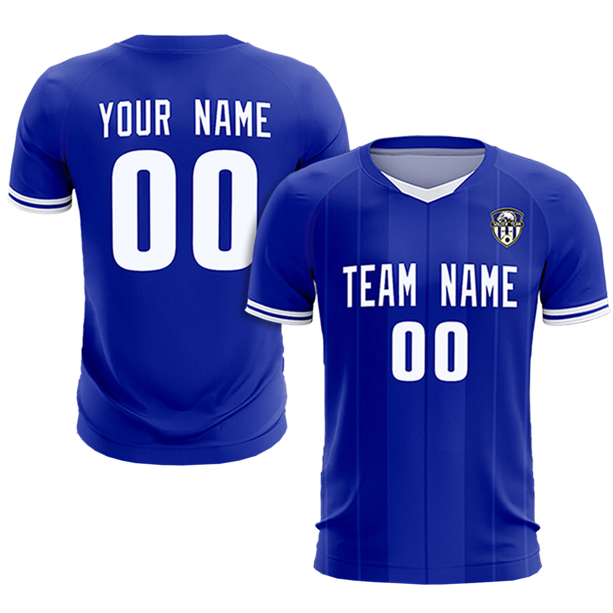 Custom Royal Blue-White Navy Design Uniform Soccer Sets Jersey
