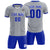 Custom Gray White-Royal Blue Design Uniform Soccer Sets Jersey