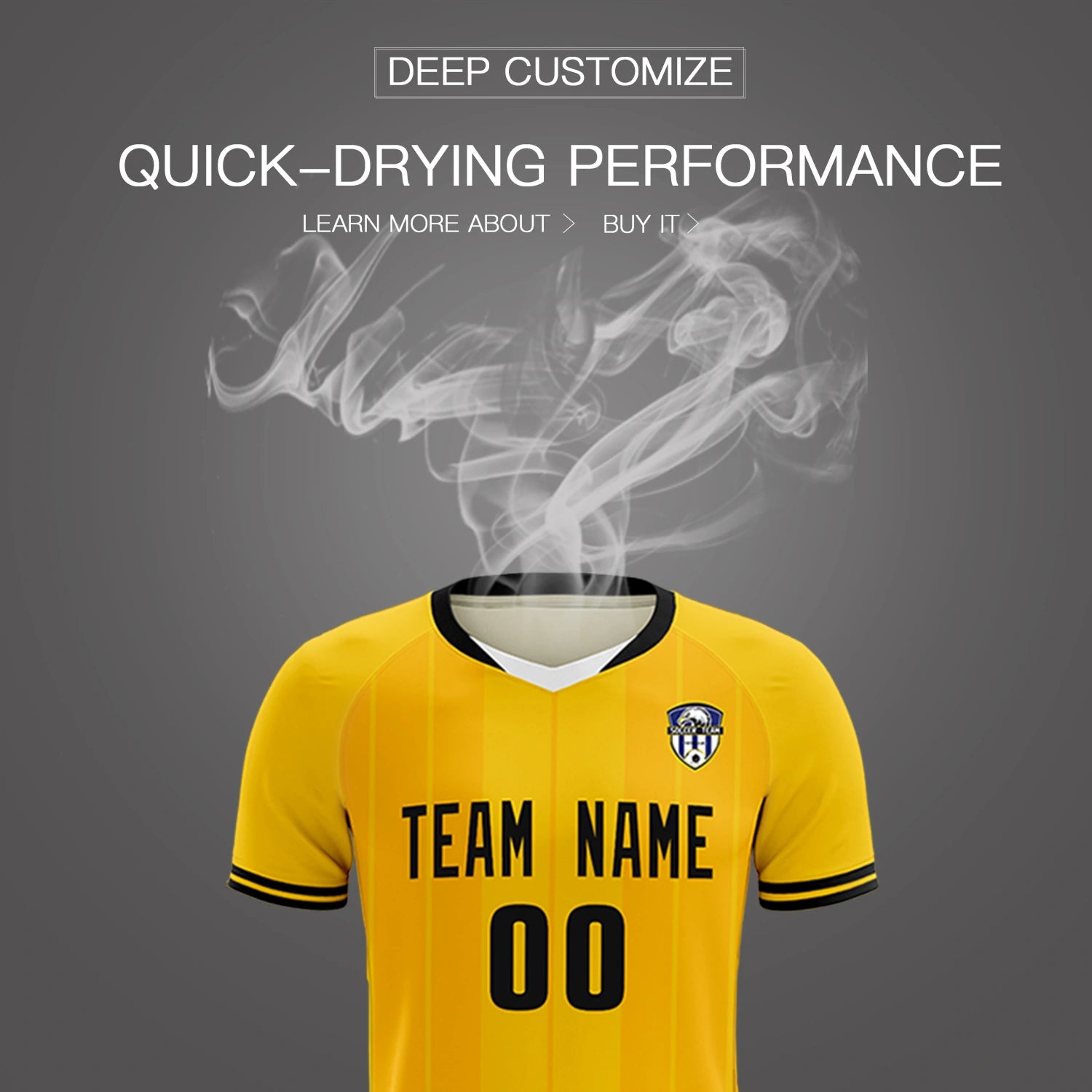 Custom Gold 01 White-Black Design Uniform Soccer Sets Jersey