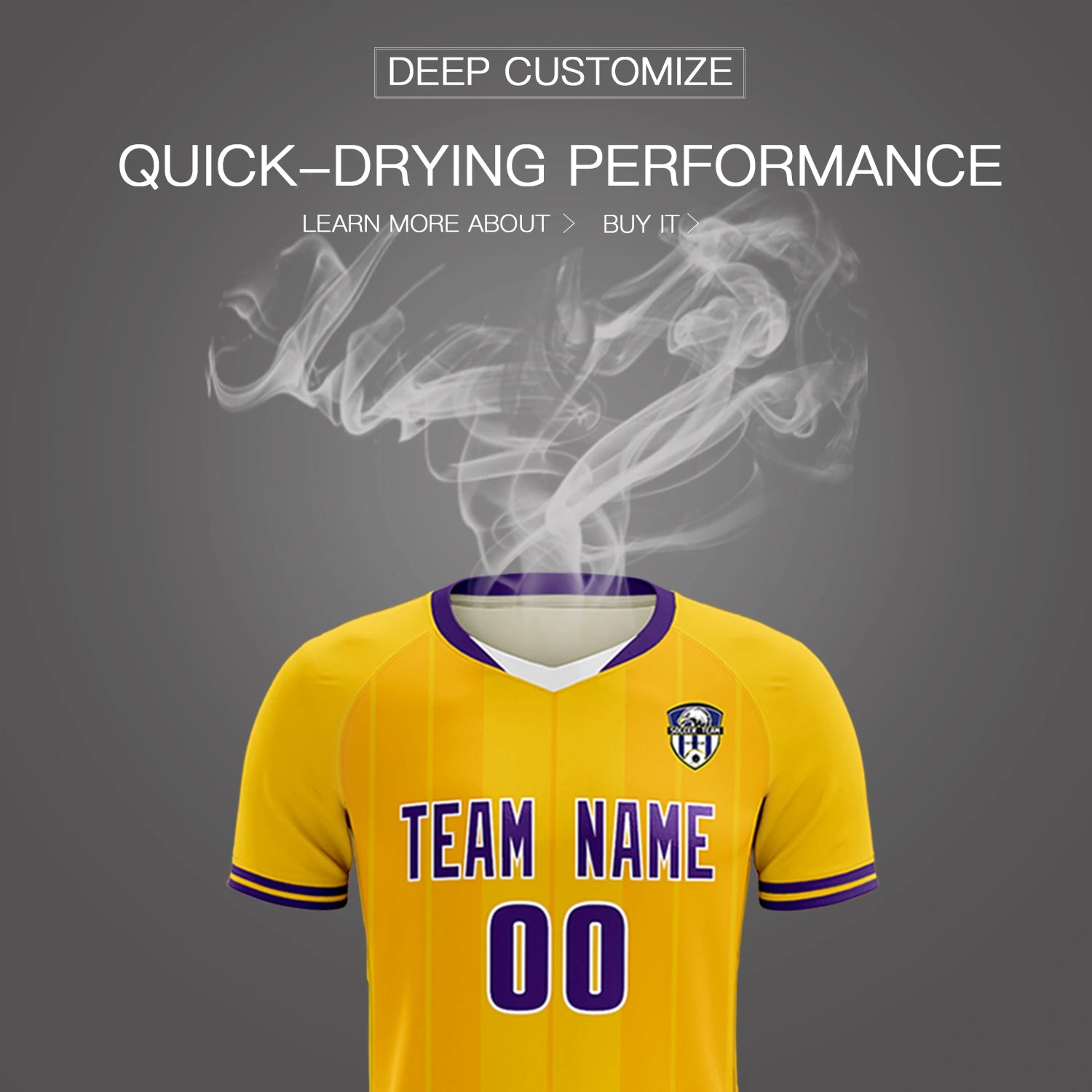 Custom Gold 01 White-Purple Design Uniform Soccer Sets Jersey