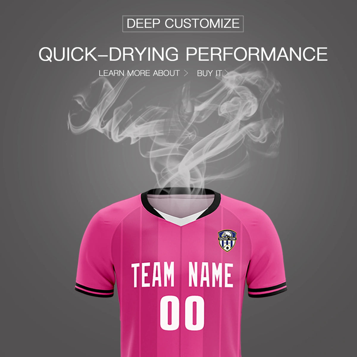 Custom Pink White-Black Design Uniform Soccer Sets Jersey