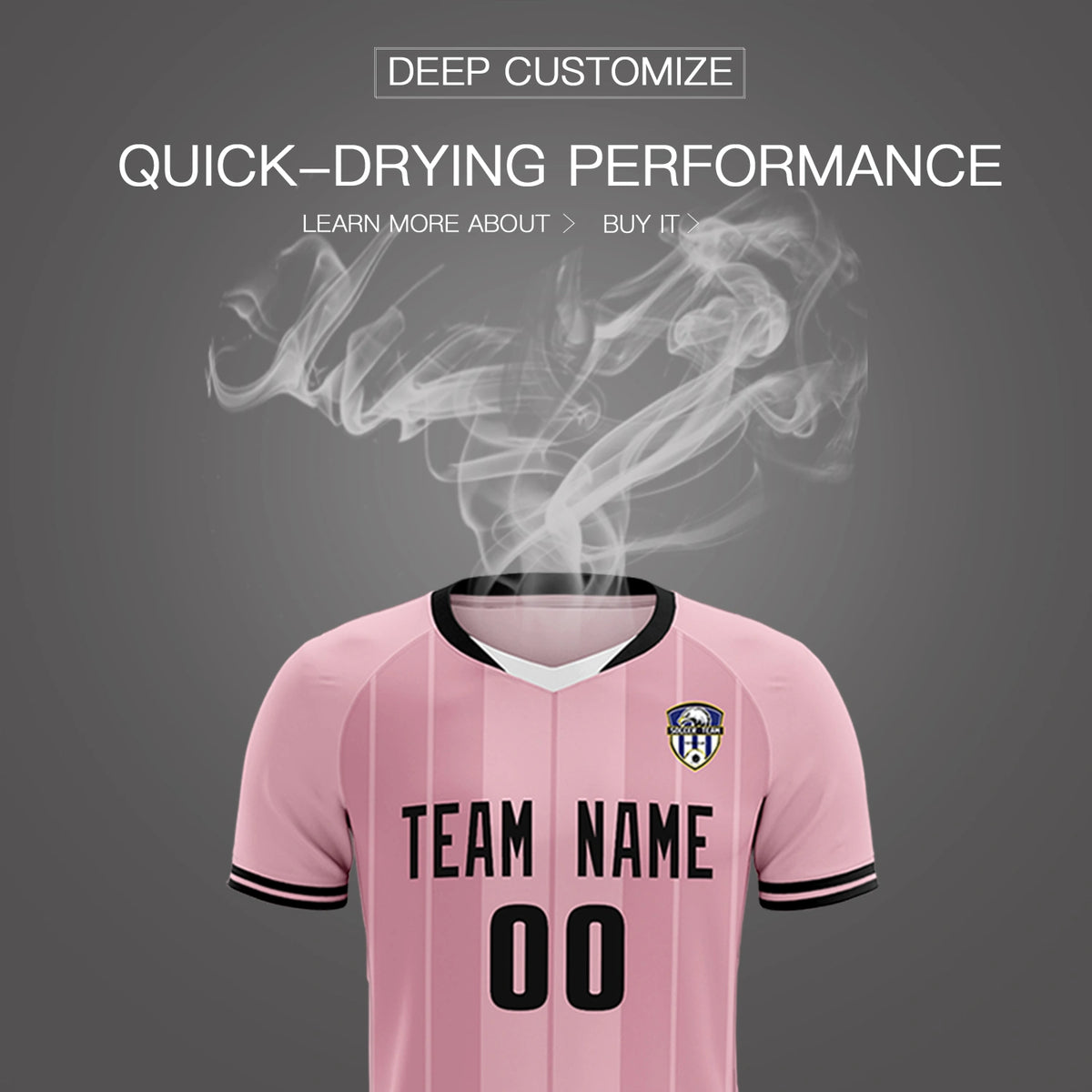 Custom Light Pink White-Black Design Uniform Soccer Sets Jersey