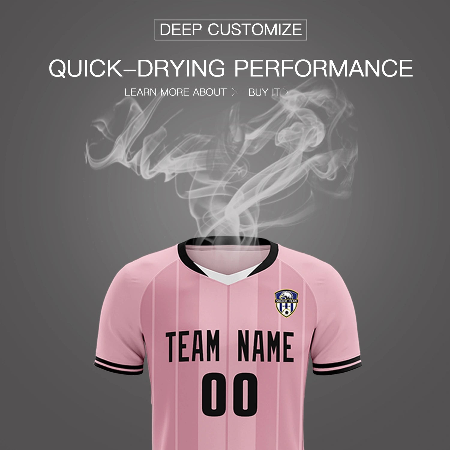Custom Light Pink White-Black Design Uniform Soccer Sets Jersey