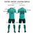 Custom Aqua White-Midnight Green Design Uniform Soccer Sets Jersey