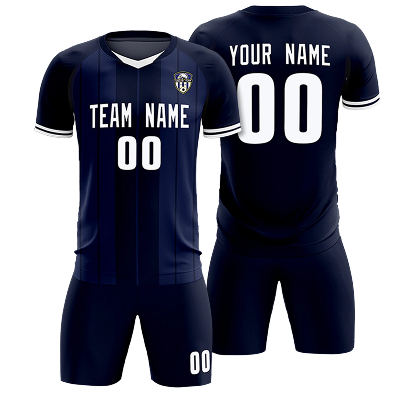 Custom Navy White-Navy Design Uniform Soccer Sets Jersey