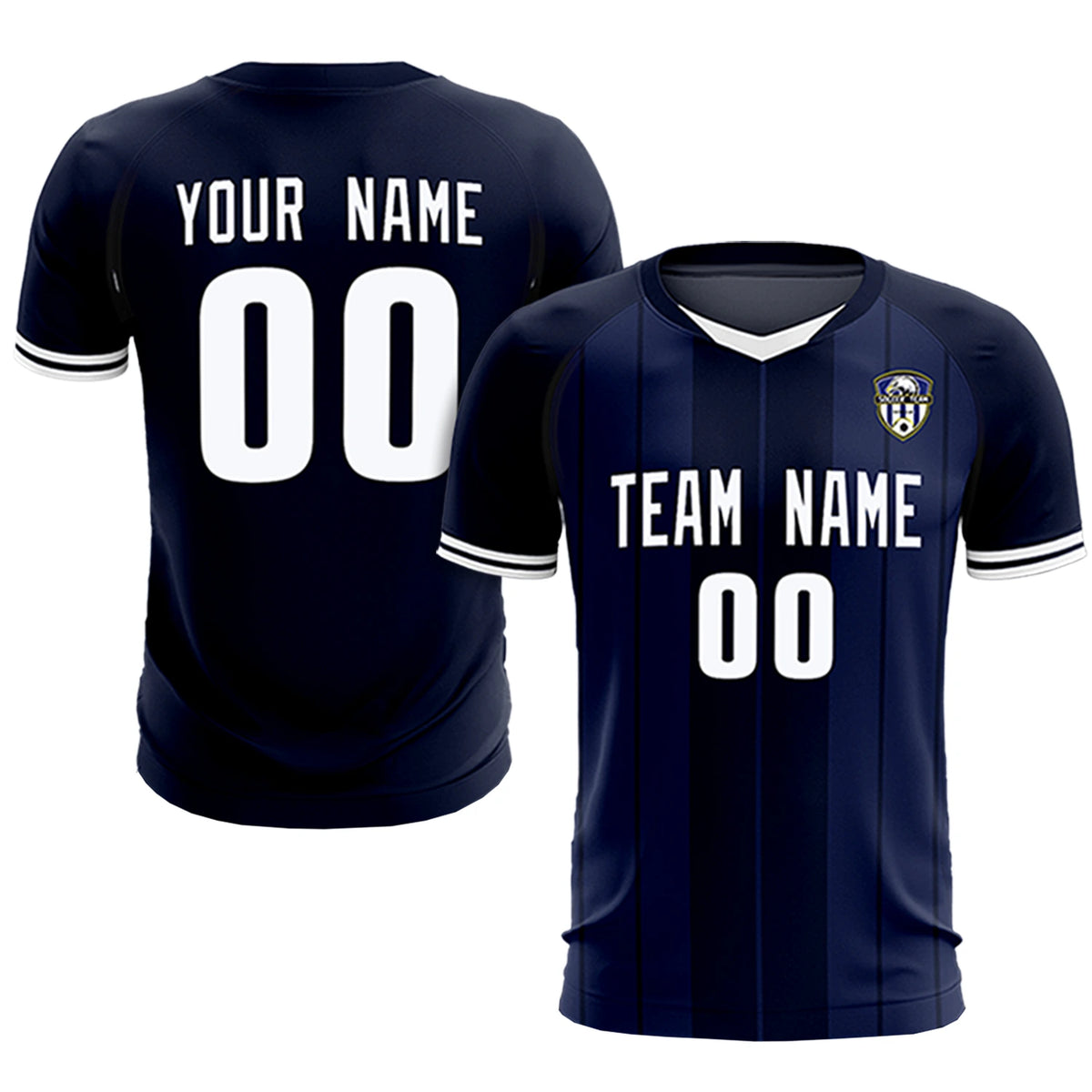 Custom Navy White-Navy Design Uniform Soccer Sets Jersey