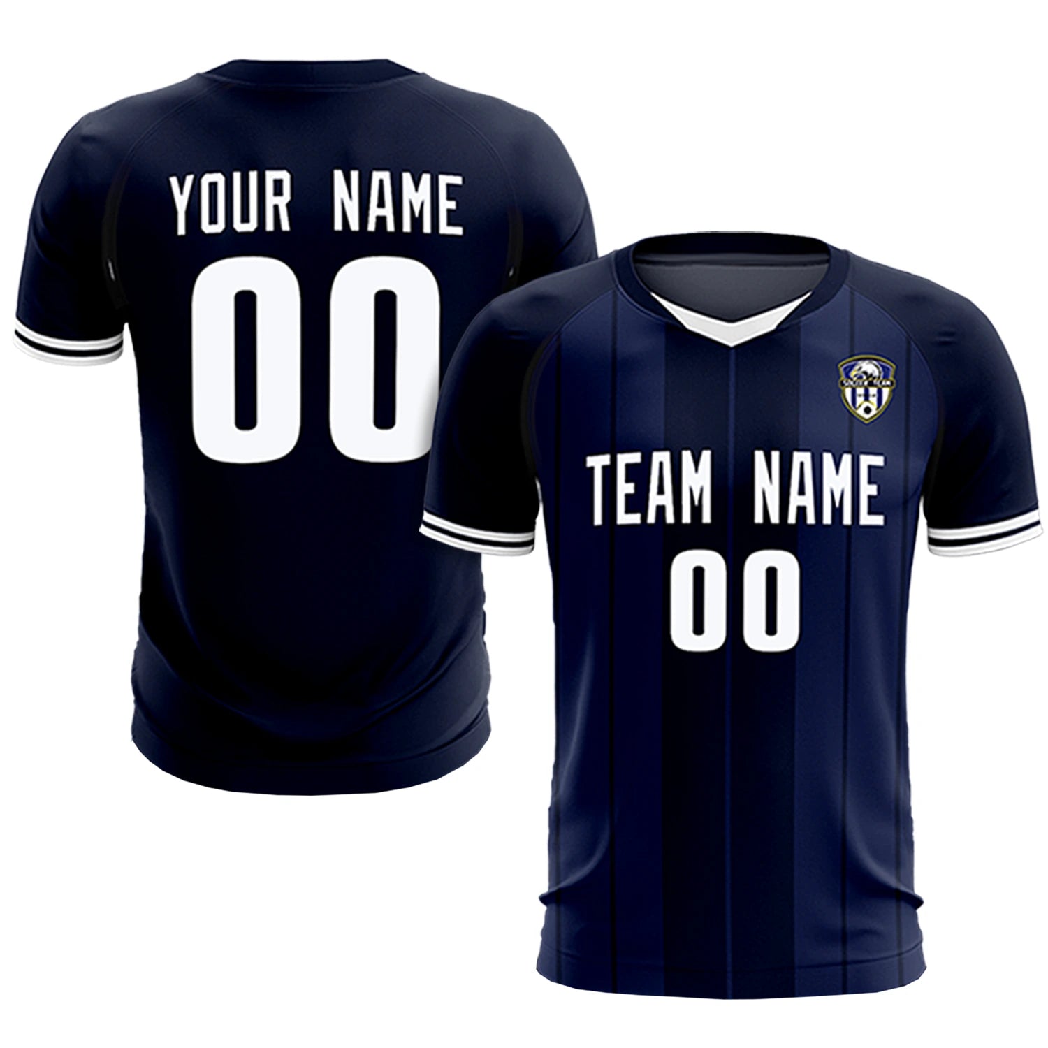 Custom Navy White-Navy Design Uniform Soccer Sets Jersey