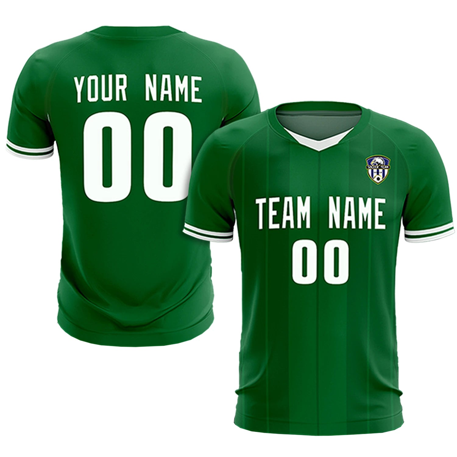 Custom Kelly Green White-Black Design Uniform Soccer Sets Jersey