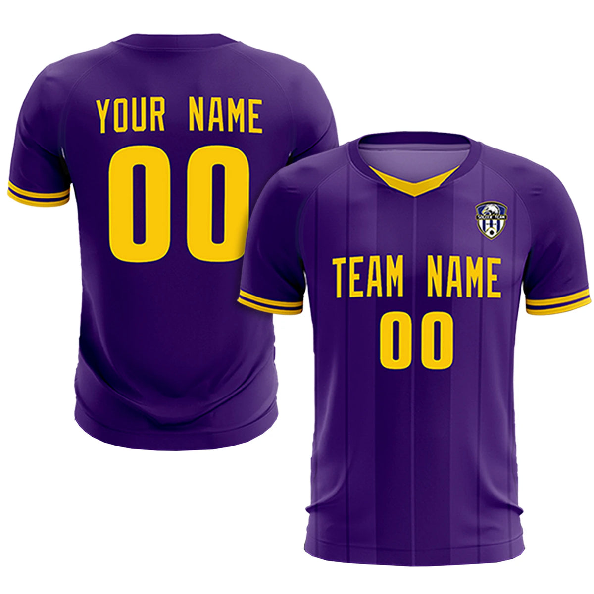 Custom Purple Gold 01-Black Design Uniform Soccer Sets Jersey