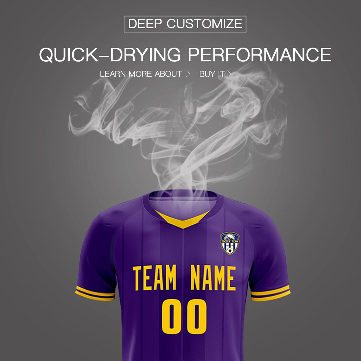 Custom Purple Gold 01-Black Design Uniform Soccer Sets Jersey