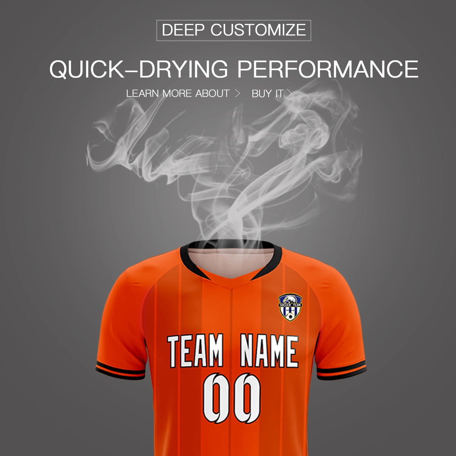 Custom Orange Black-Black Design Uniform Soccer Sets Jersey