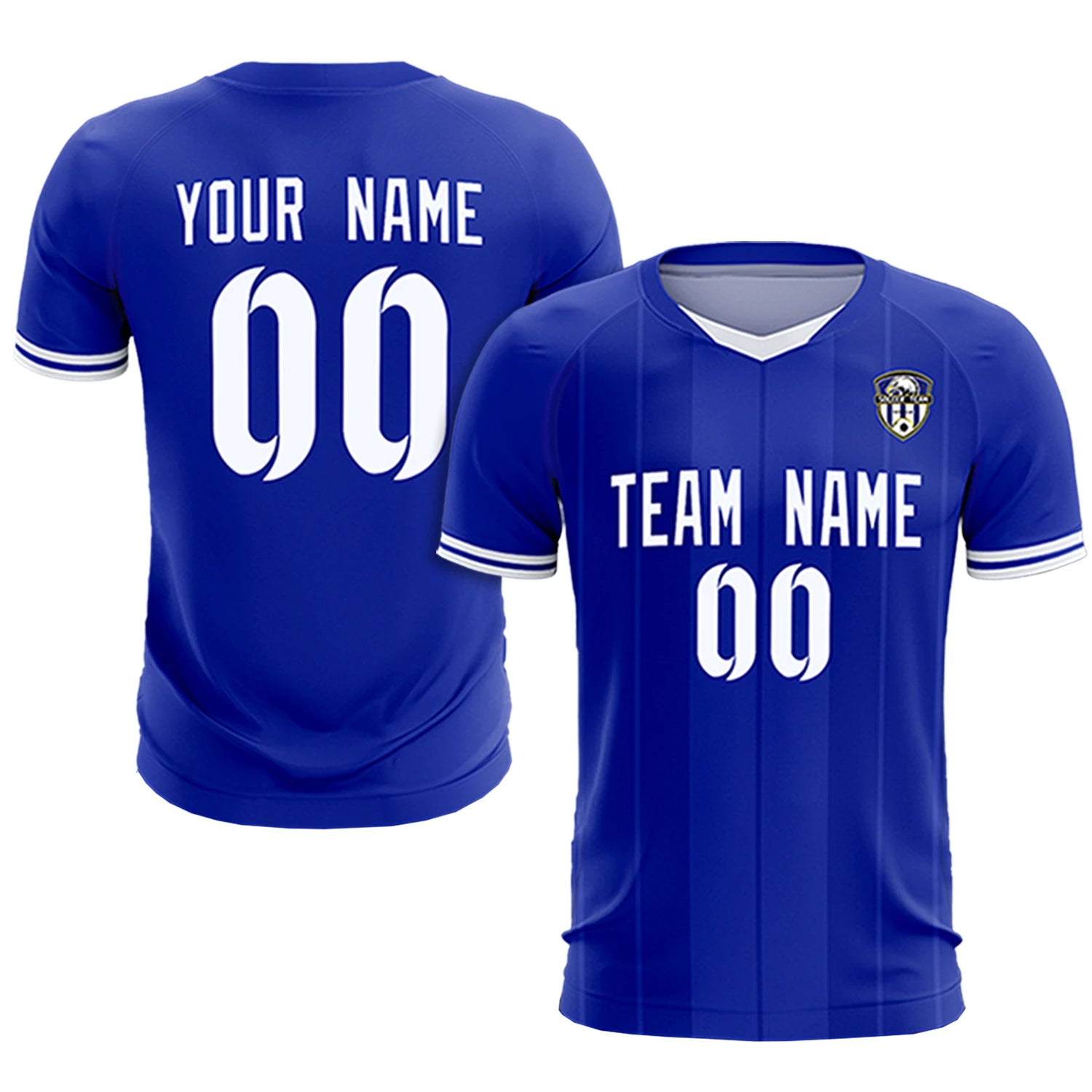 Custom Royal Blue-White Navy Design Uniform Soccer Sets Jersey