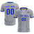 Custom Gray White-Royal Blue Design Uniform Soccer Sets Jersey