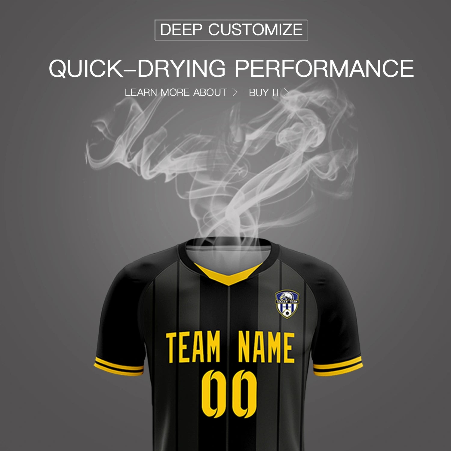 Custom Black Gold 01-Black Design Uniform Soccer Sets Jersey