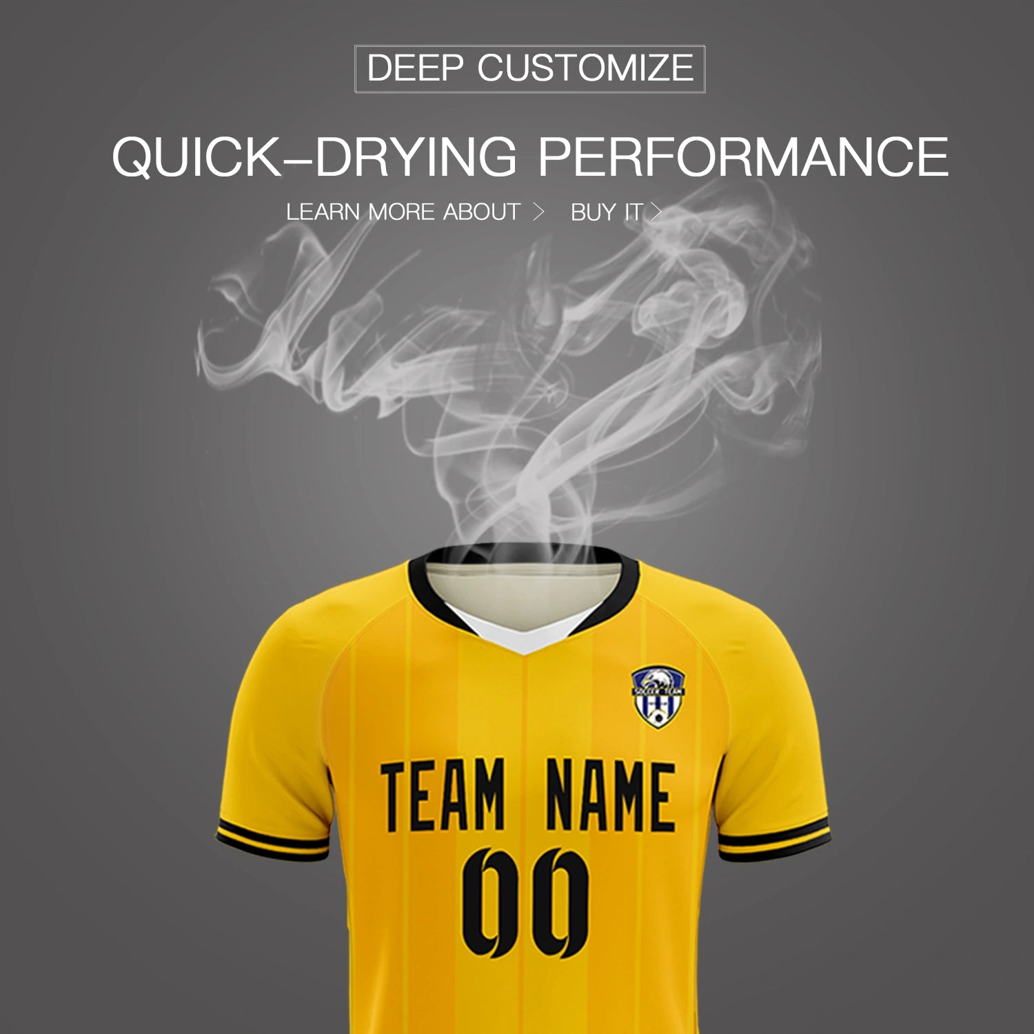 Custom Gold 01 White-Black Design Uniform Soccer Sets Jersey