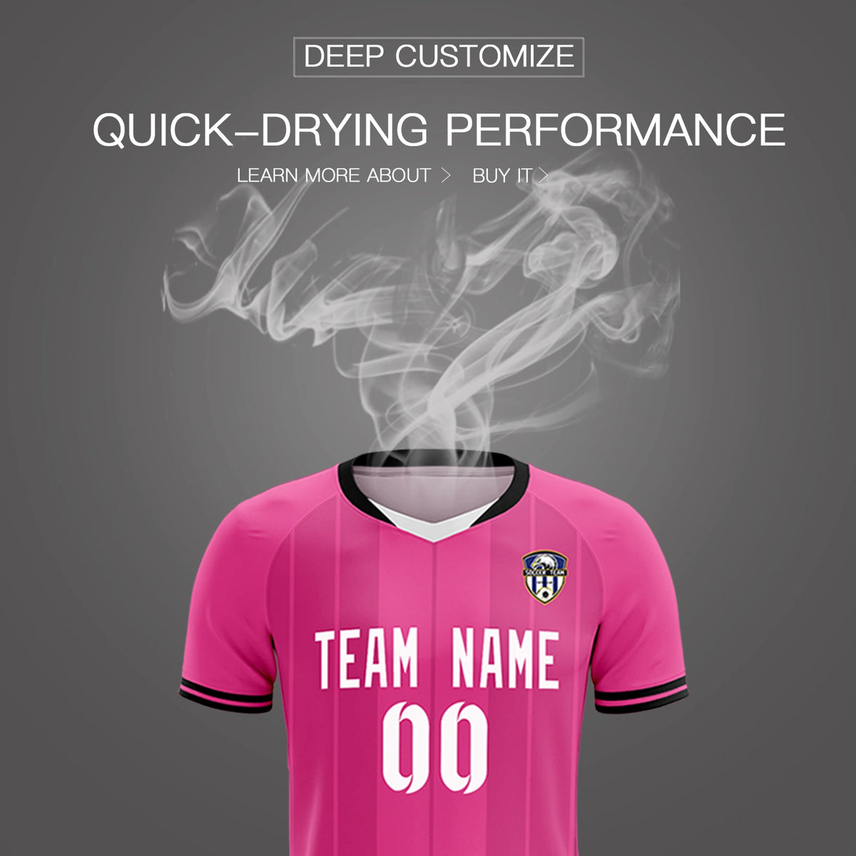 Custom Pink White-Black Design Uniform Soccer Sets Jersey