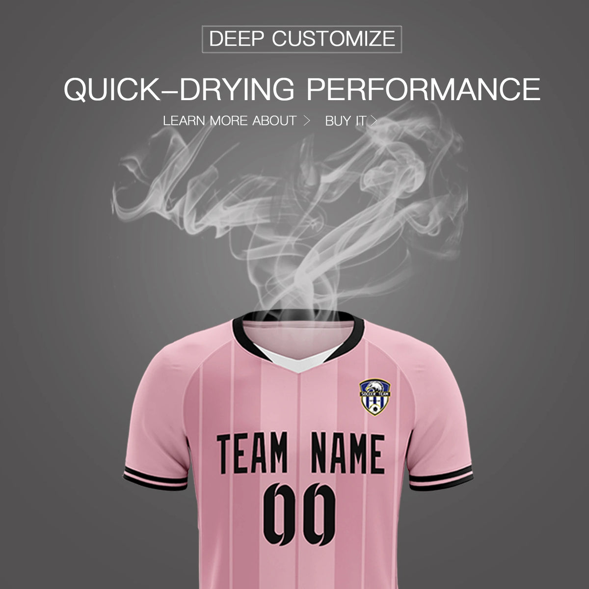 Custom Light Pink White-Black Design Uniform Soccer Sets Jersey