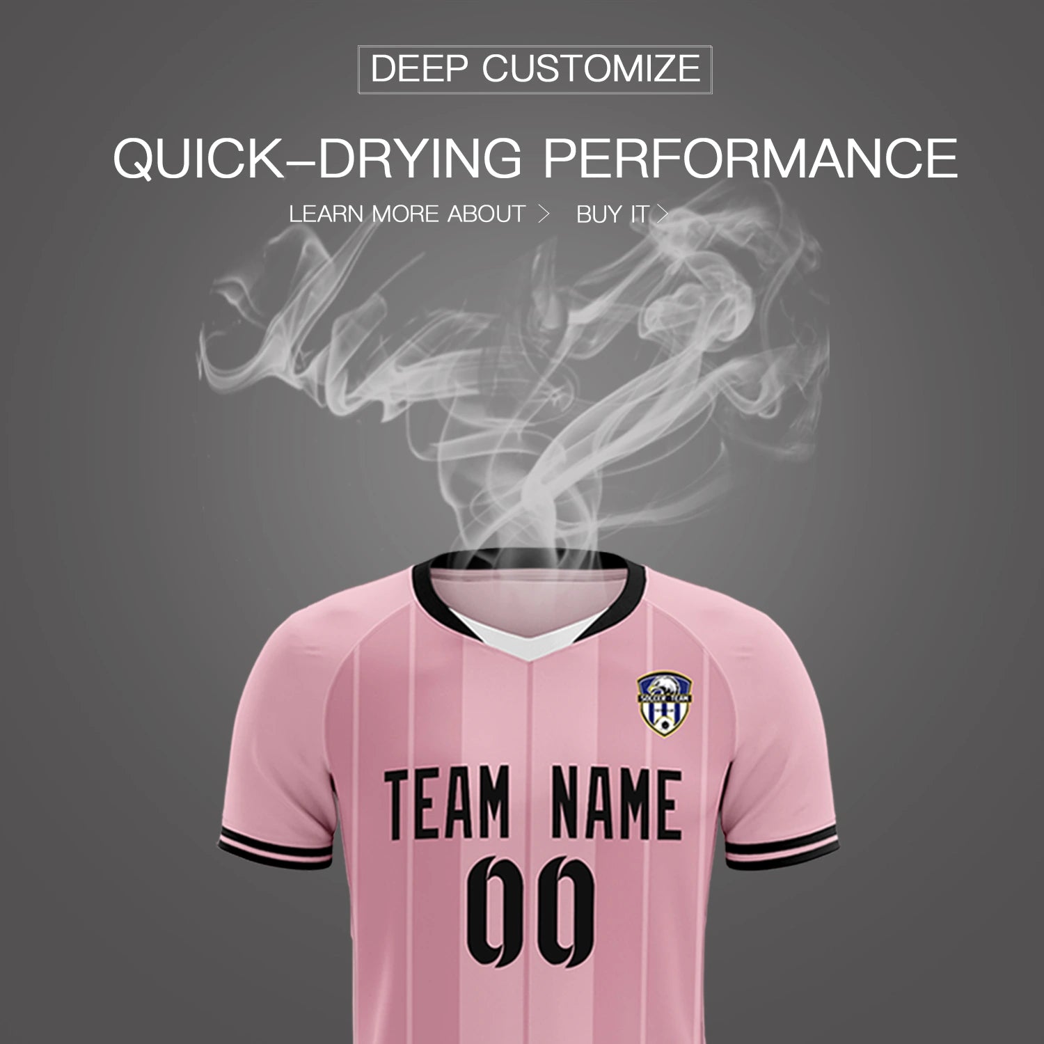 Custom Light Pink White-Black Design Uniform Soccer Sets Jersey