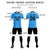 Custom Powder Blue Black-Black Design Uniform Soccer Sets Jersey