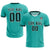 Custom Aqua White-Midnight Green Design Uniform Soccer Sets Jersey