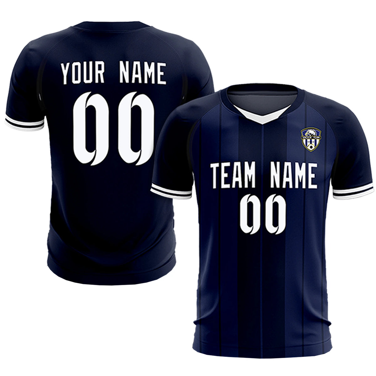 Custom Navy White-Navy Design Uniform Soccer Sets Jersey