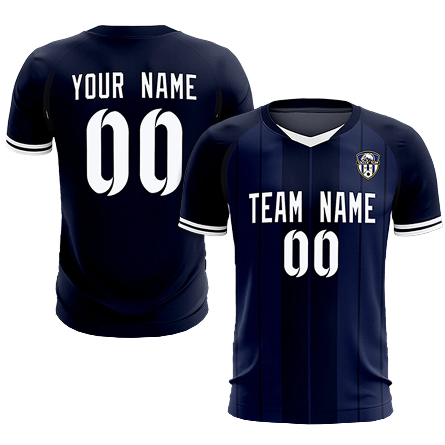 Custom Navy White-Navy Design Uniform Soccer Sets Jersey