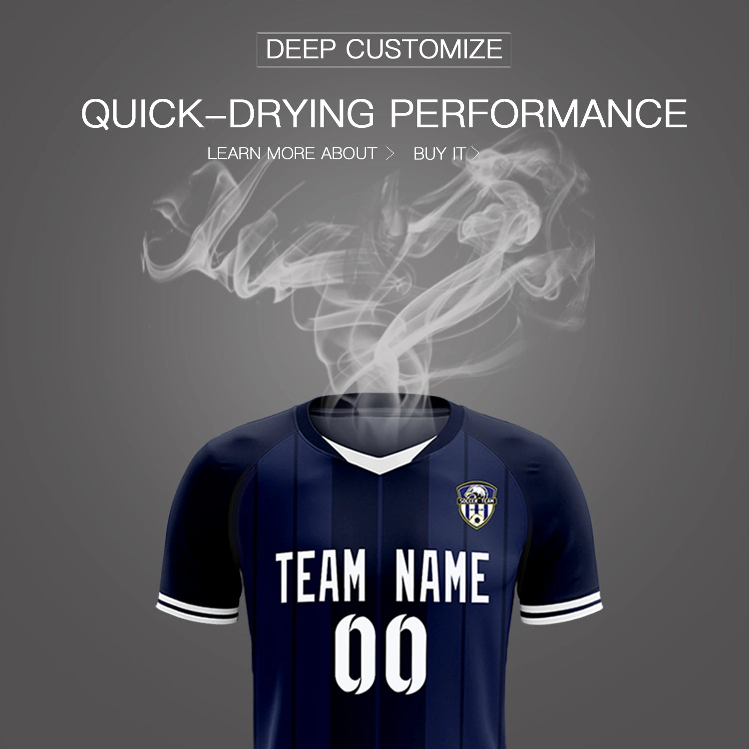 Custom Navy White-Navy Design Uniform Soccer Sets Jersey